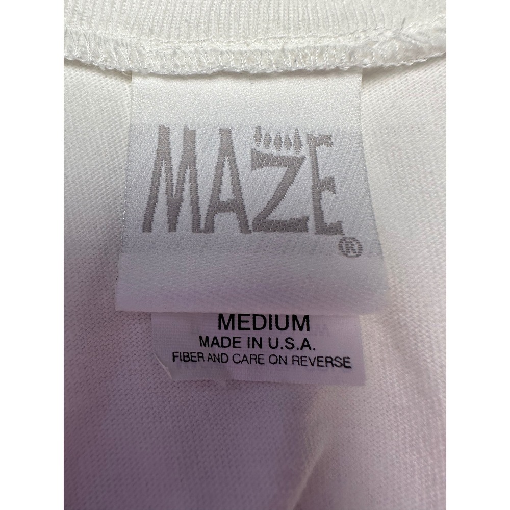 Maze Womens Coastal Watercolor Graphic Maxi Dress White Medium M Cotton Pockets - Picture 3 of 13